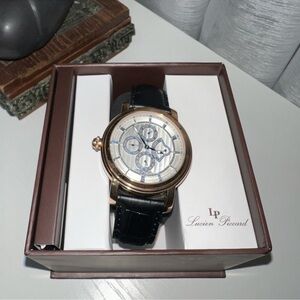 Lucien Piccard Men's Black and Gold Watch
